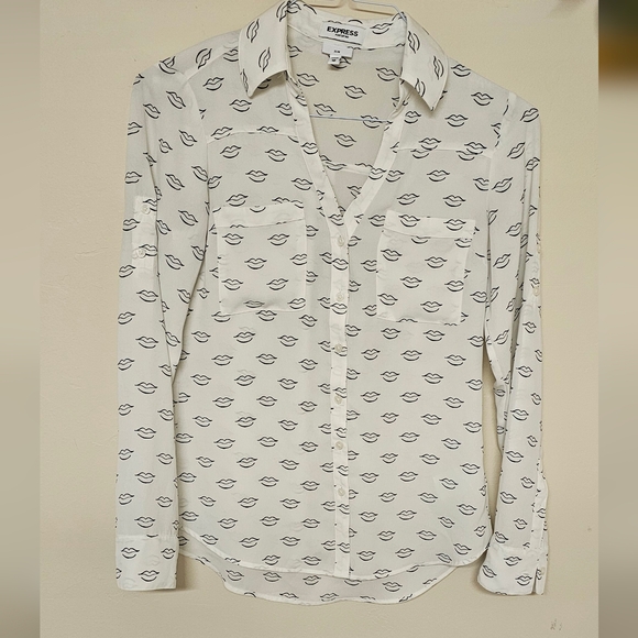 Express Portofino Lip Print Sz XS - Picture 2 of 4